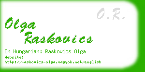 olga raskovics business card